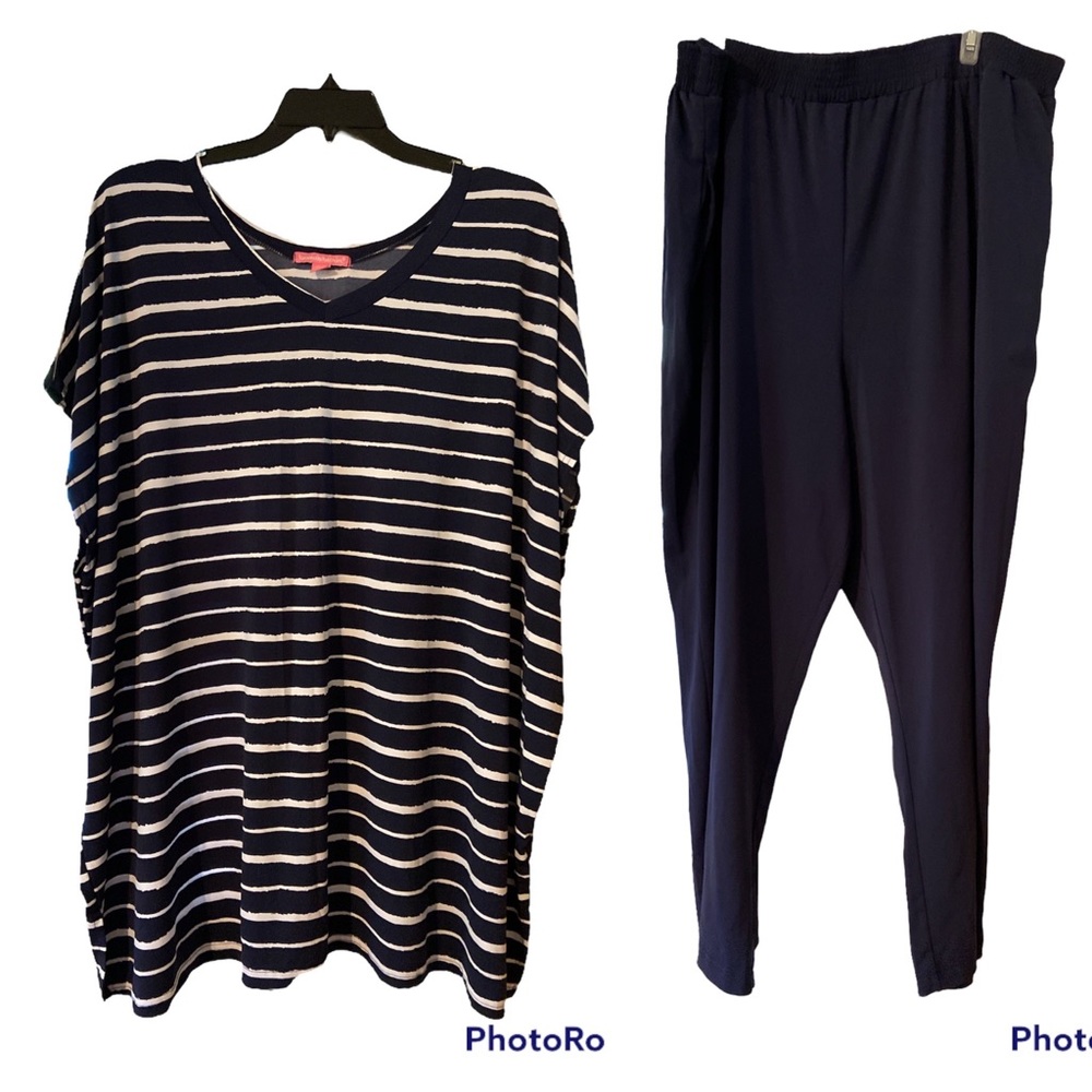 Woman within plus size 1x 22/24 tunic capri set, read description